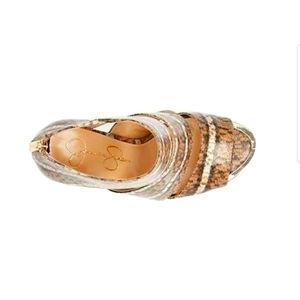 Jessica Simpson Elsbeth Natural Snake Print Open Toe